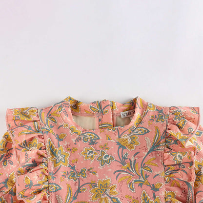 女童粉色花朵泳装