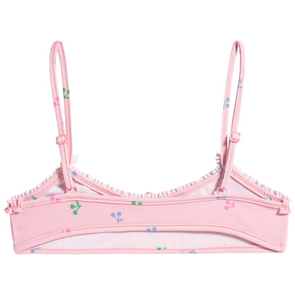 女童粉色碎花泳衣