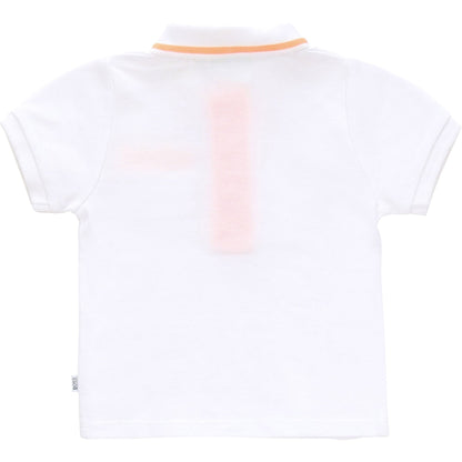Baby Boys White Cotton Polo Shirt
