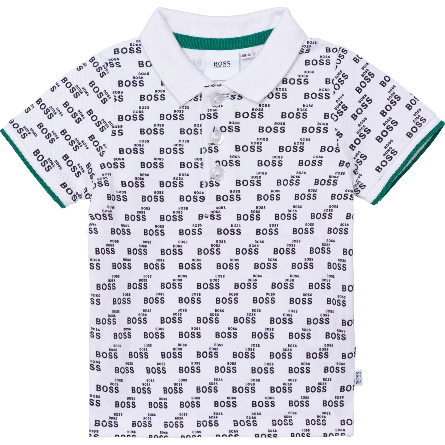 女婴白色Logo棉Polo衬衫