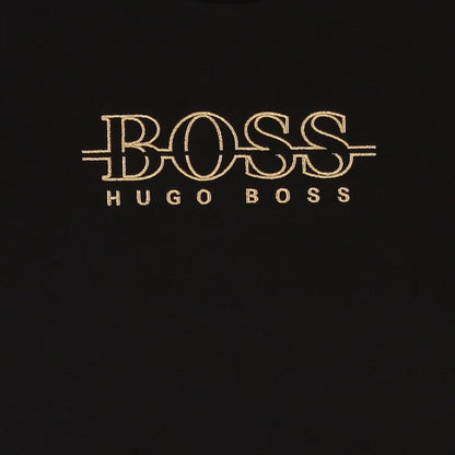 Boys Black Logo Cotton Sweater