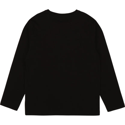 Boys Black Logo Cotton T-Shirt
