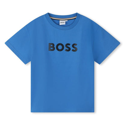 男童蓝色Logo棉T恤