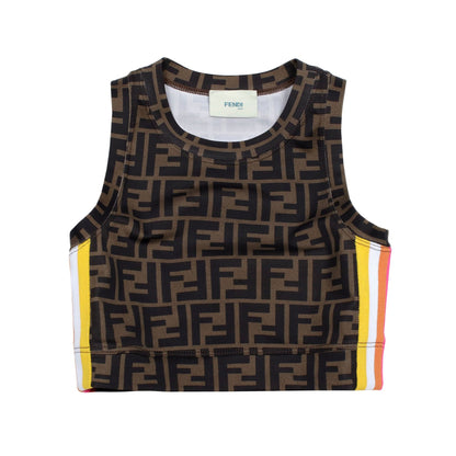 Girls Brown FF Logo Top