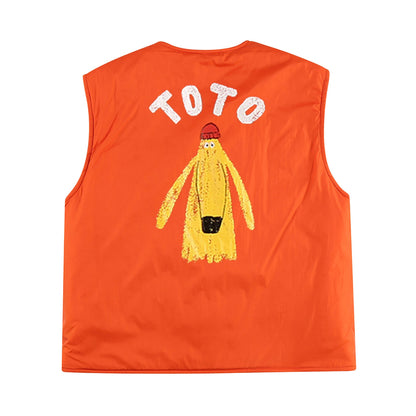 儿童绿色&橙色双面马甲