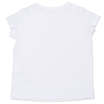 Baby Girls White Logo Cotton T-Shirt