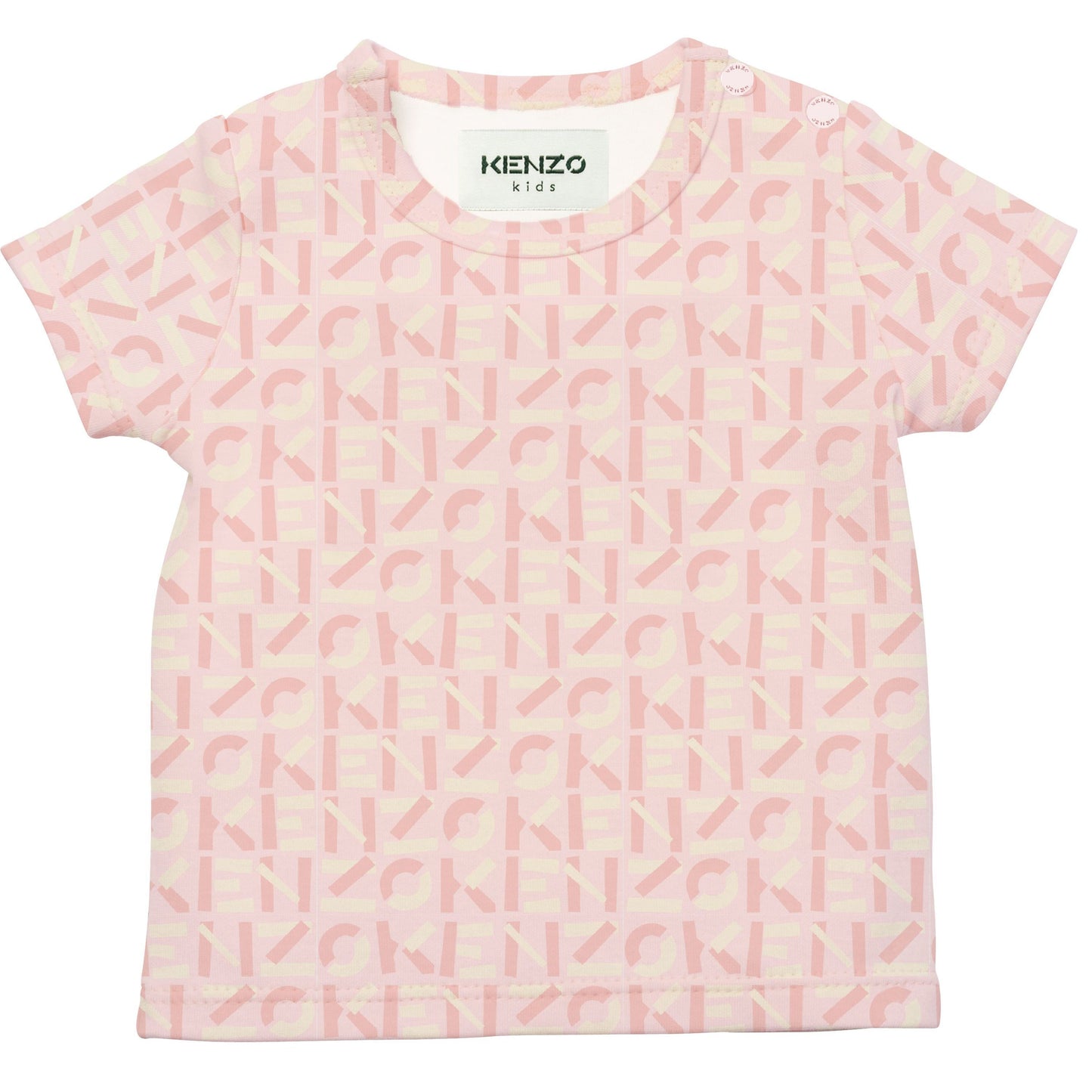 女婴粉色Logo棉T恤