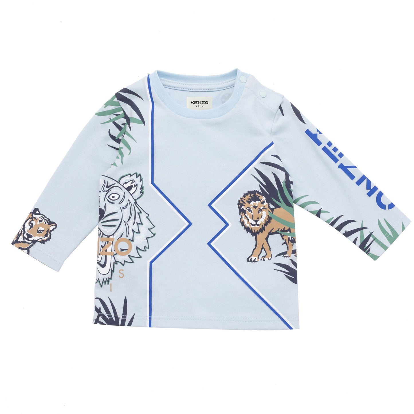 男婴蓝色印花棉T恤