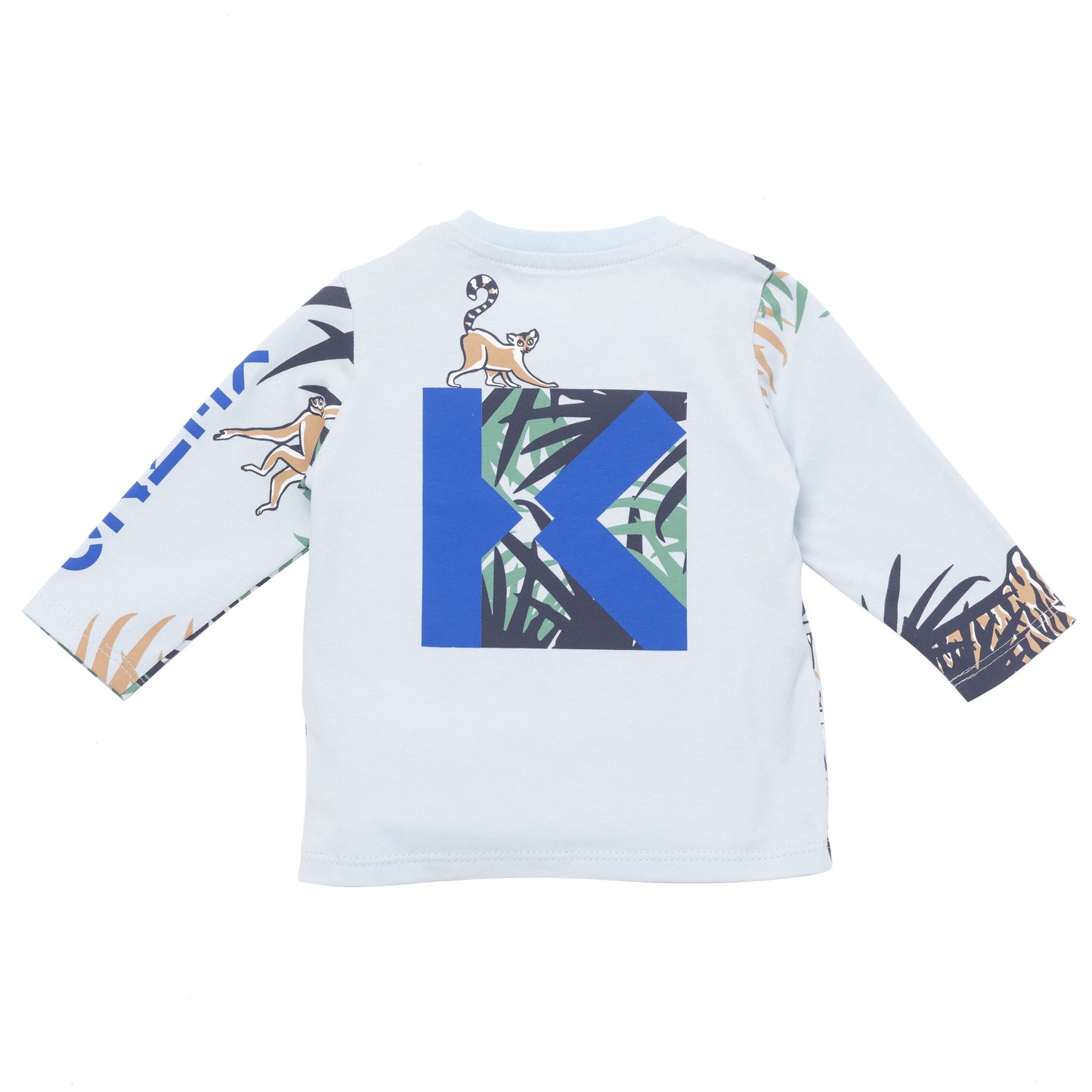 男婴蓝色印花棉T恤