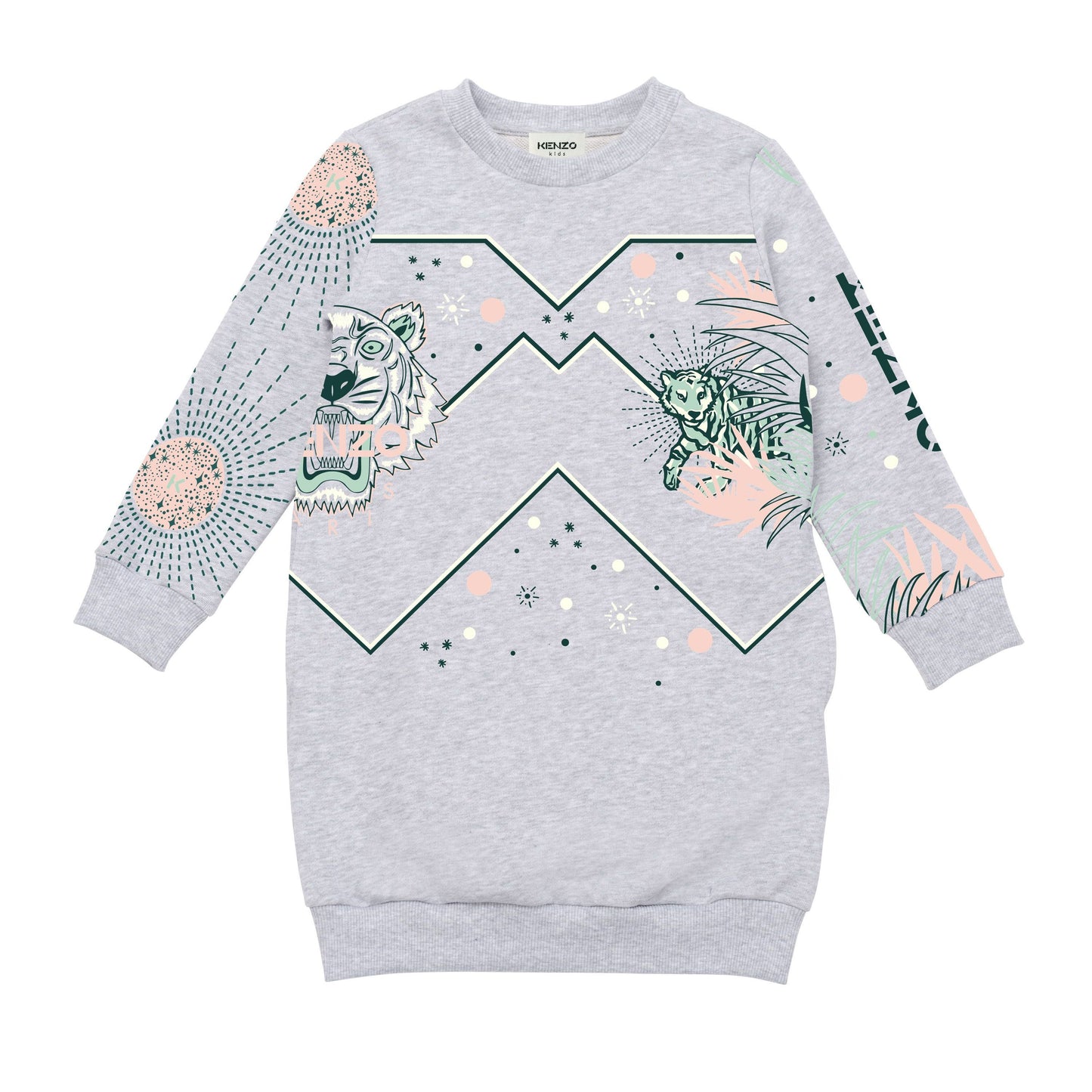 女童灰色Logo棉连衣裙