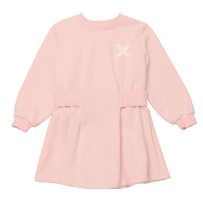 女童粉色Logo棉连衣裙