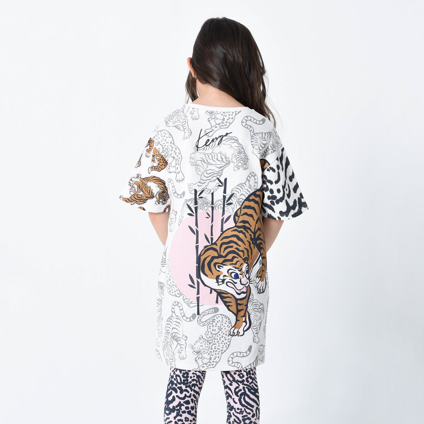 女童白色虎头棉连衣裙