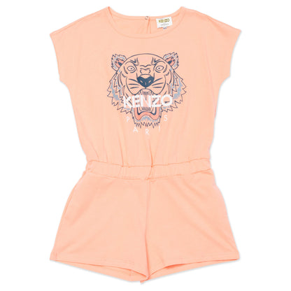 女童橙色虎头连体裤