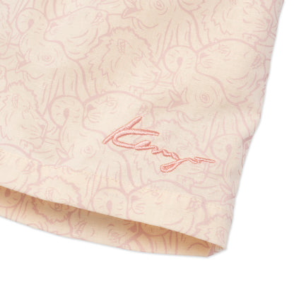 女童浅粉色印花棉短裤