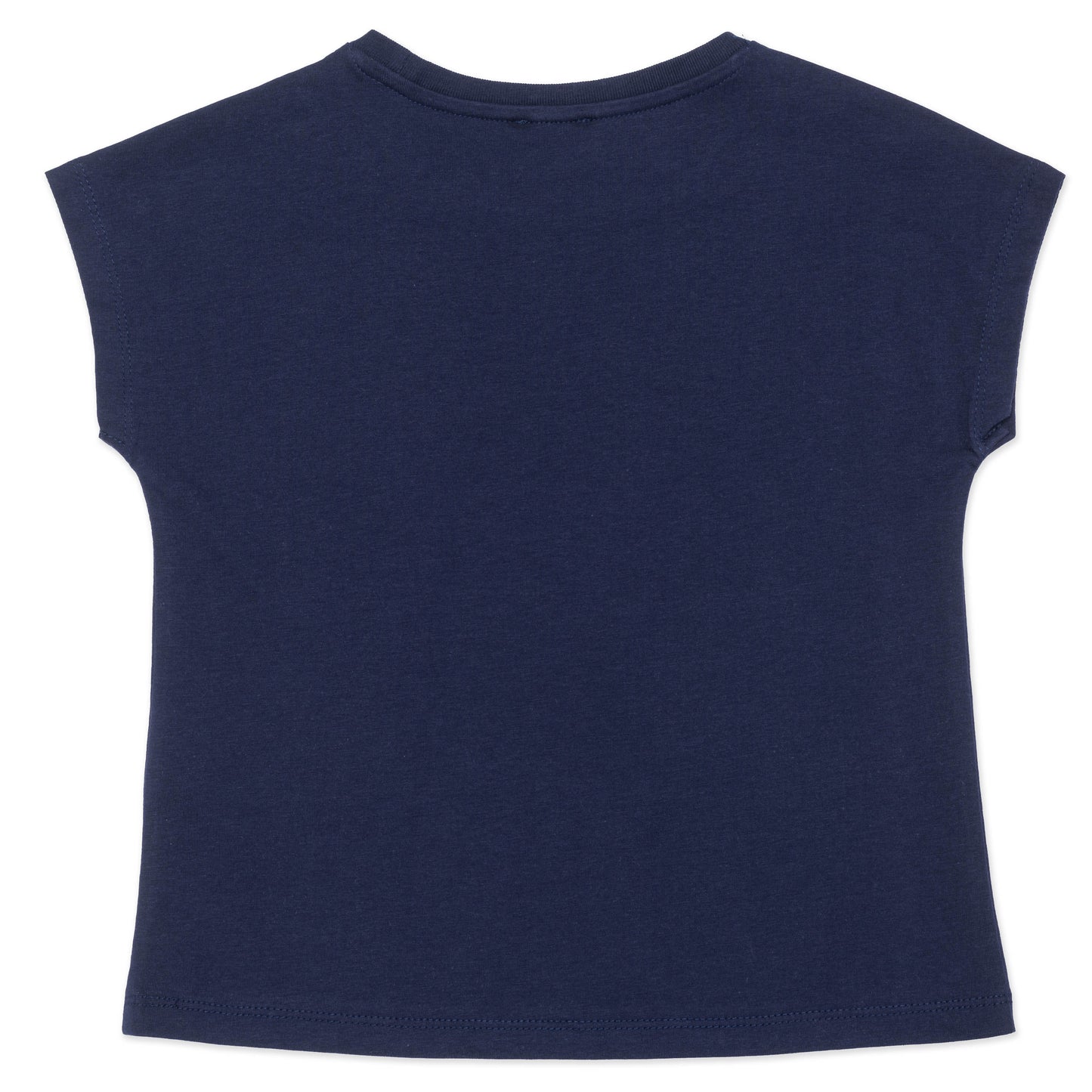 女童藏青色印花棉T恤