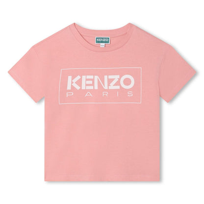 女童粉色Logo棉T恤