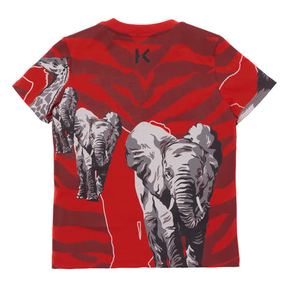 男童红色Logo棉T恤