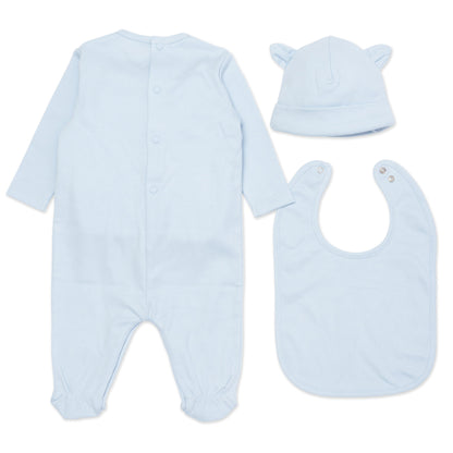 Baby Blue Cotton Babysuit Set