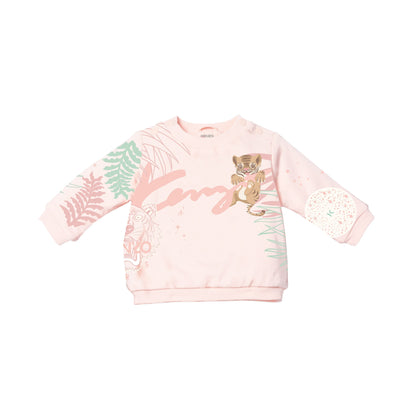 女婴粉色印花棉套装