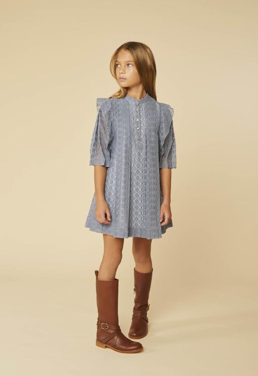 女童棕色皮革长靴