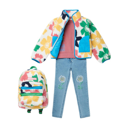 女童彩色笑脸花夹克