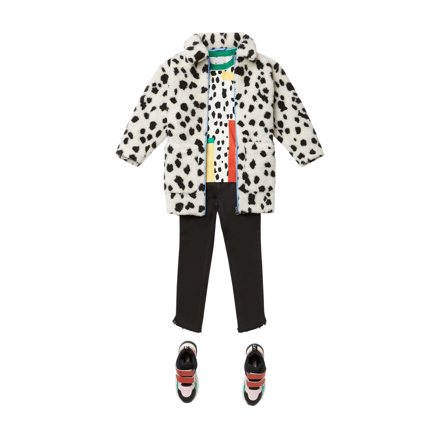 女童白色运动外套