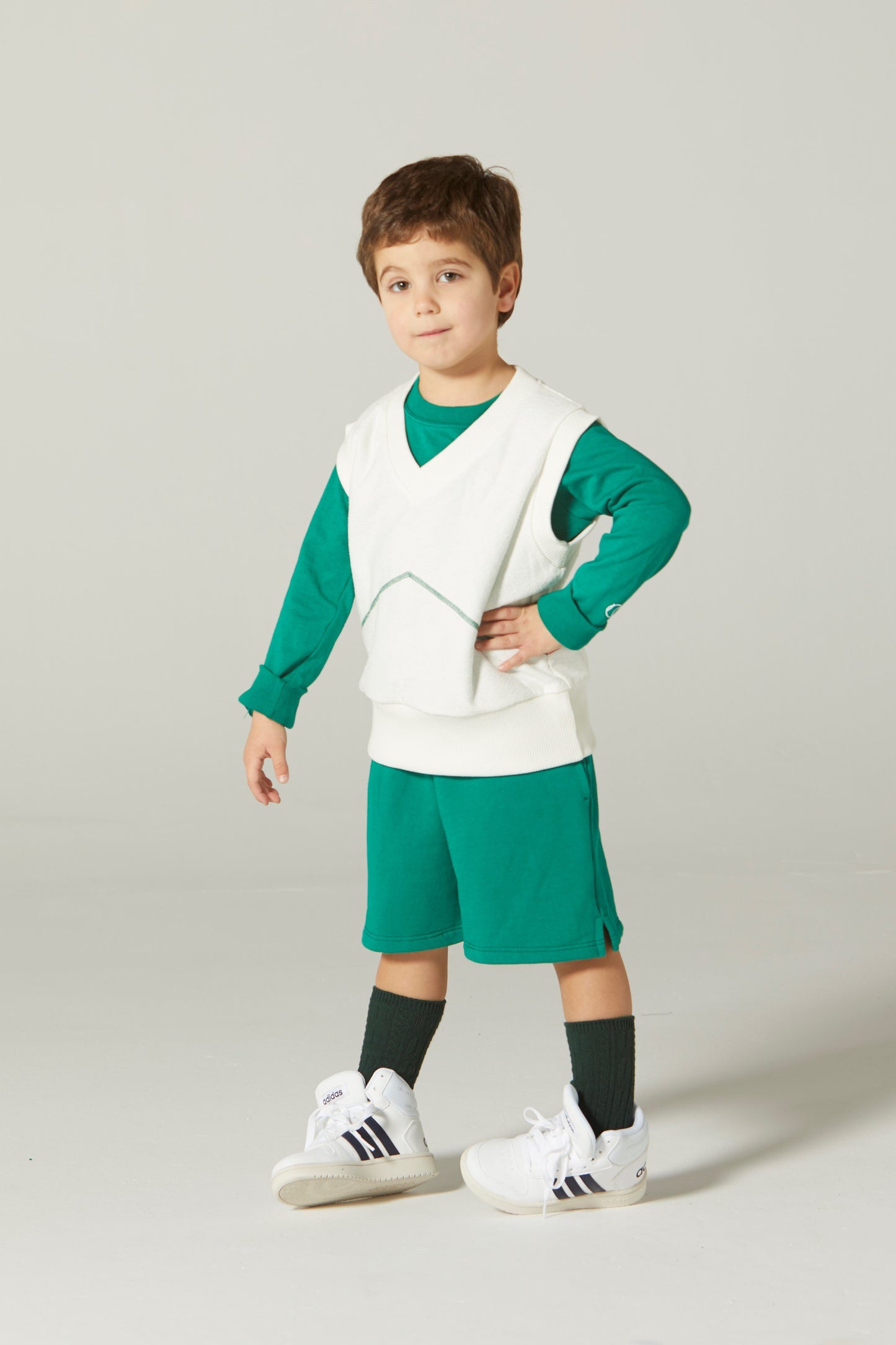 儿童白色棉背心