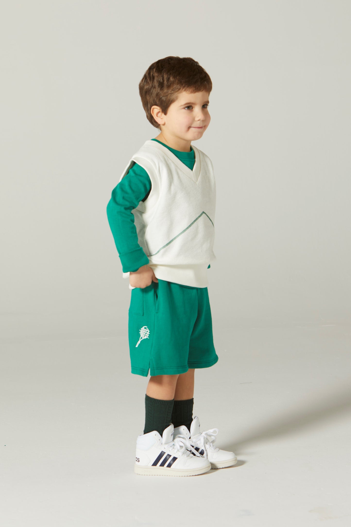 儿童白色棉背心