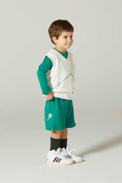 儿童白色棉背心