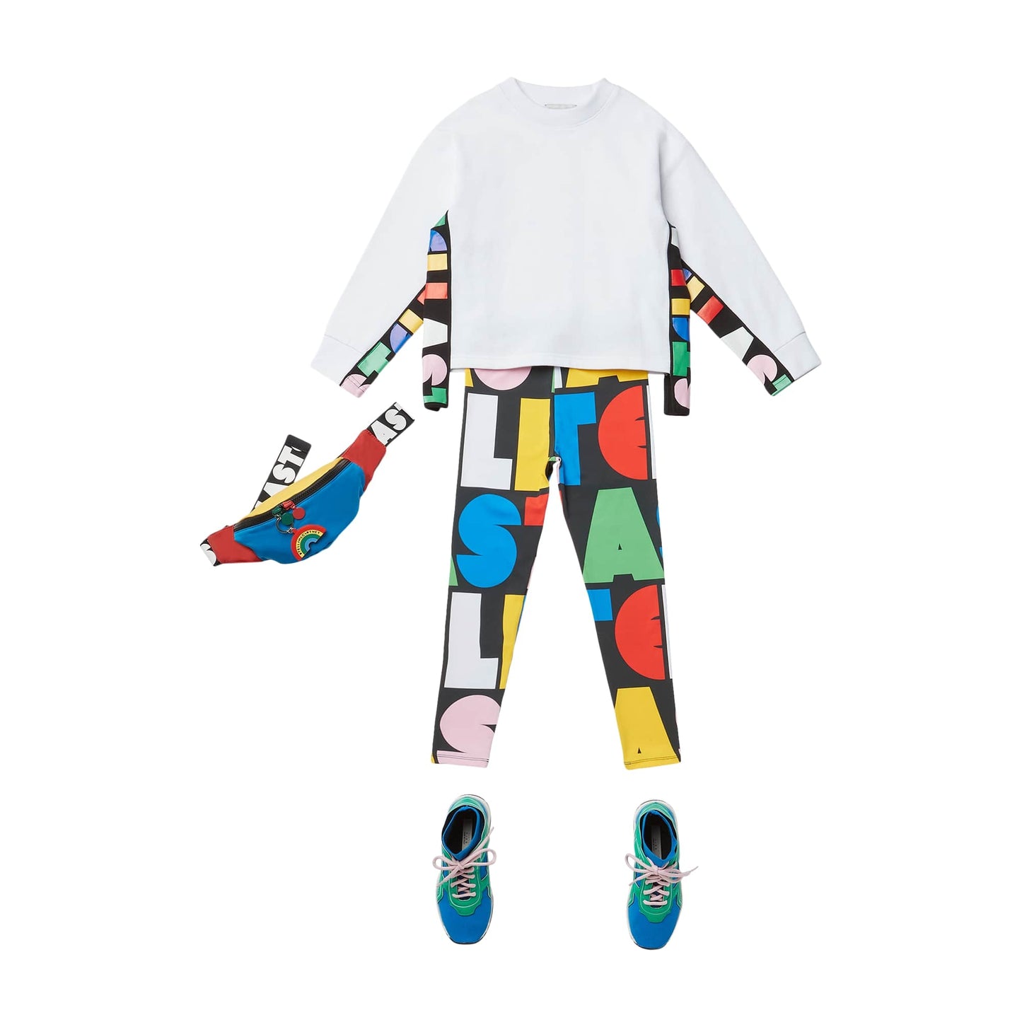 女童白色Logo棉卫衣