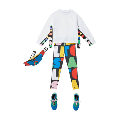 女童白色Logo棉卫衣