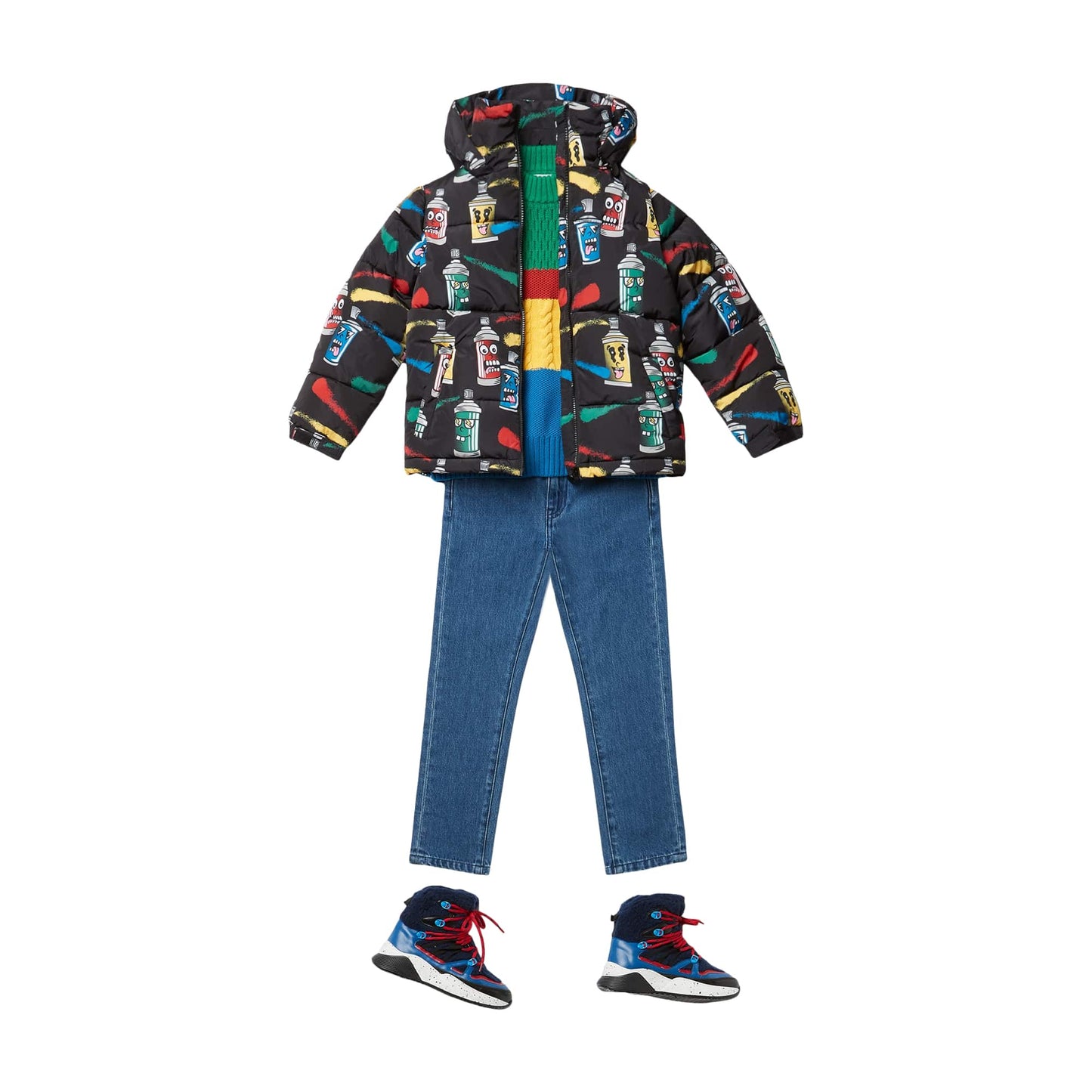 男童黑色印花夹克