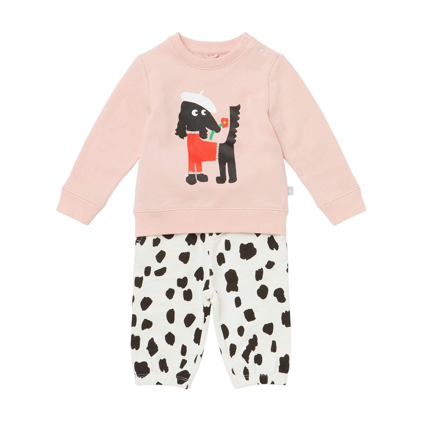 女婴粉色印花棉卫衣