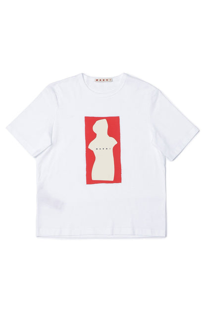 Girls White Logo Cotton T-shirt