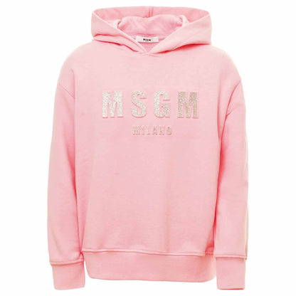 女童粉色Logo连帽卫衣