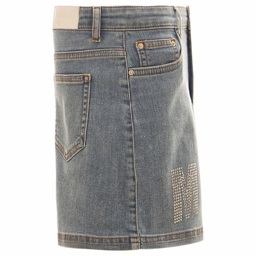 女童蓝色Logo牛仔短裙