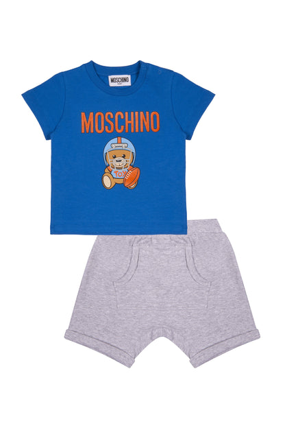 Baby Boys Blue & Grey Cotton Set