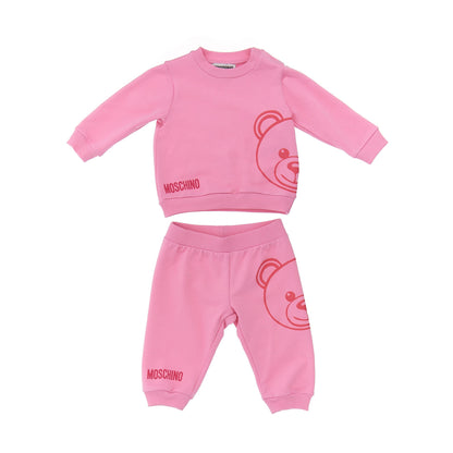 Baby Girls Pink Logo Cotton Set