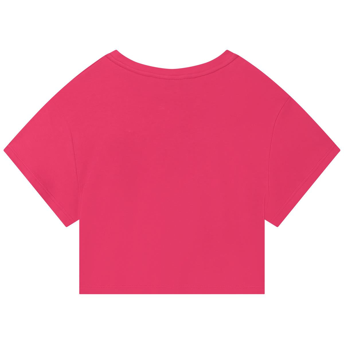 女童紫红色Logo T恤