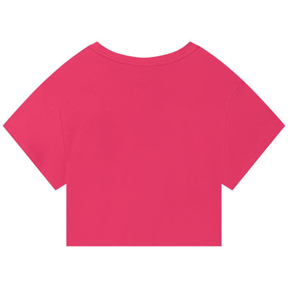 女童紫红色Logo T恤