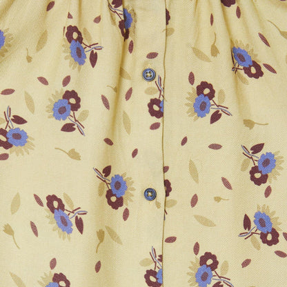 女婴黄色碎花连衣裙