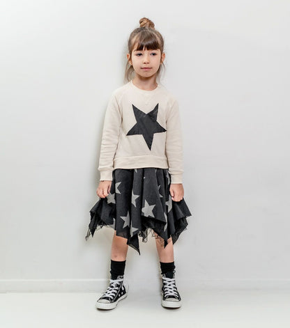 Girls Natural Falling Star Flowy Dress