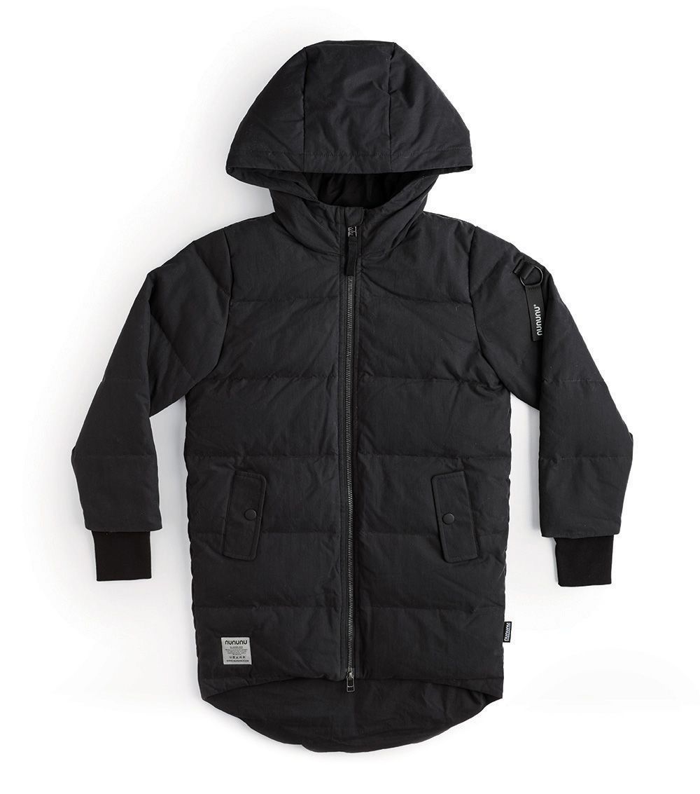 Boys & Girls Black Smile Heavy Down Coat