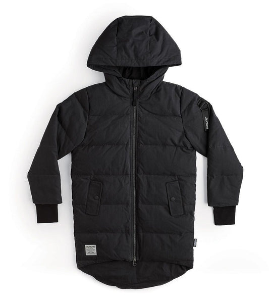 Boys & Girls Black Smile Heavy Down Coat
