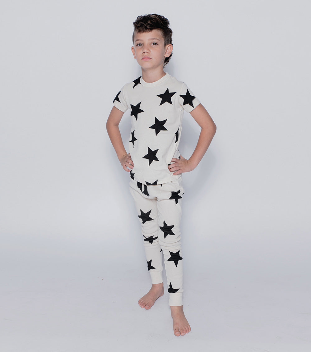 Boys & Girls White Star Cotton Set