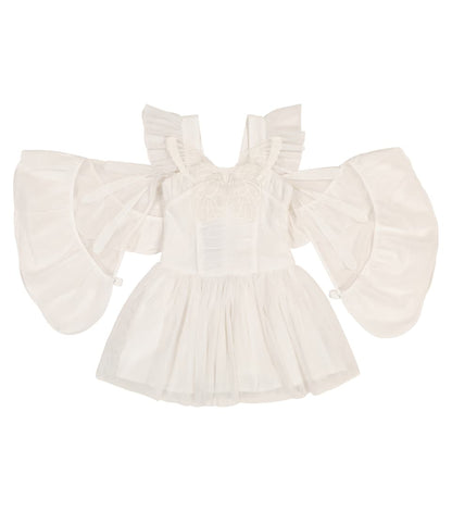 Girls White Butterfly Tulle Dress