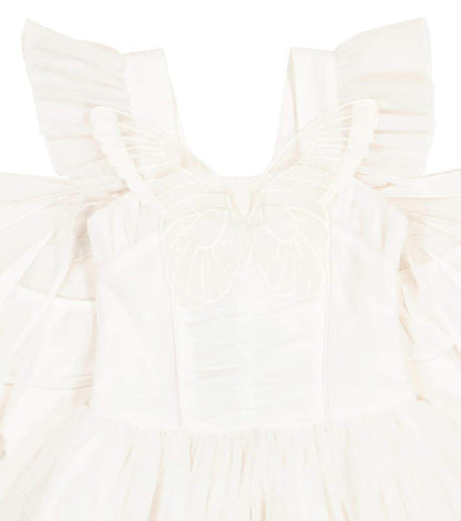 Girls White Butterfly Tulle Dress