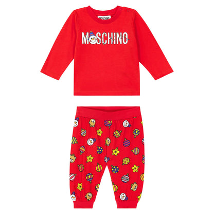 婴儿红色Logo棉套装
