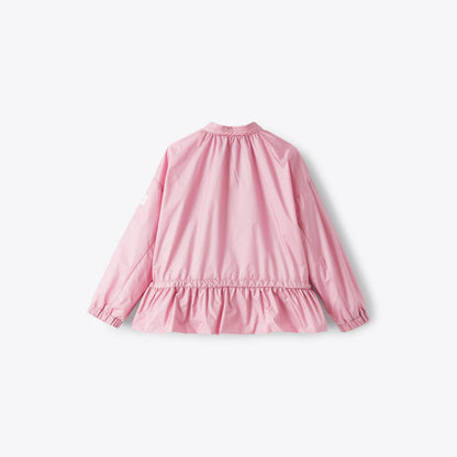 女童粉色拉链夹克