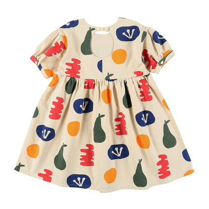 Girls Cream Painting Cotton Dress